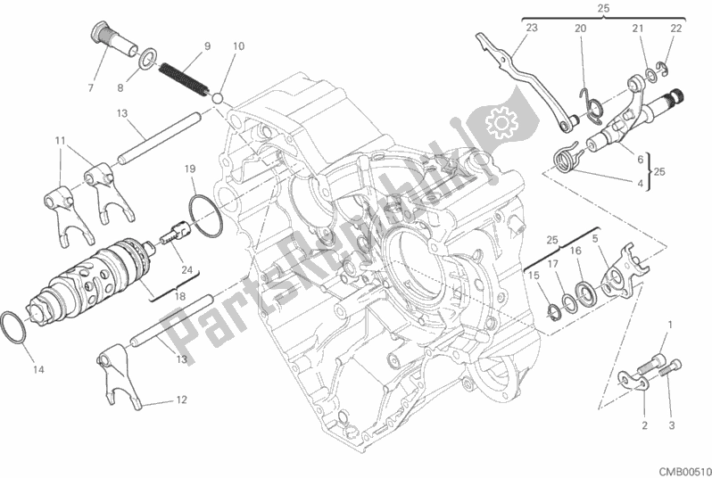 Alle onderdelen voor de Schakelmechanisme van de Ducati Multistrada 1260 Enduro Thailand 2020